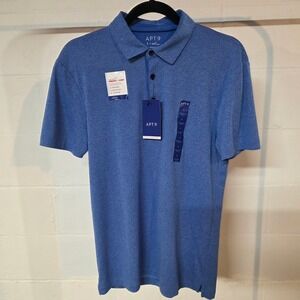 NWT APT 9 Blue HEIQ Smart Temp Performance Polo Mens S Quick Dry Wicking Cooling